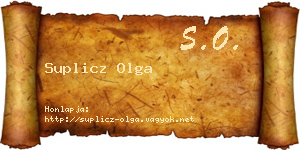 Suplicz Olga névjegykártya